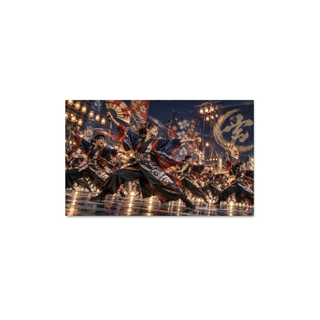 Yosakoi Radiance Festival Fan Dance premium artwork frames [AI-bb782058-bea3d339d661]