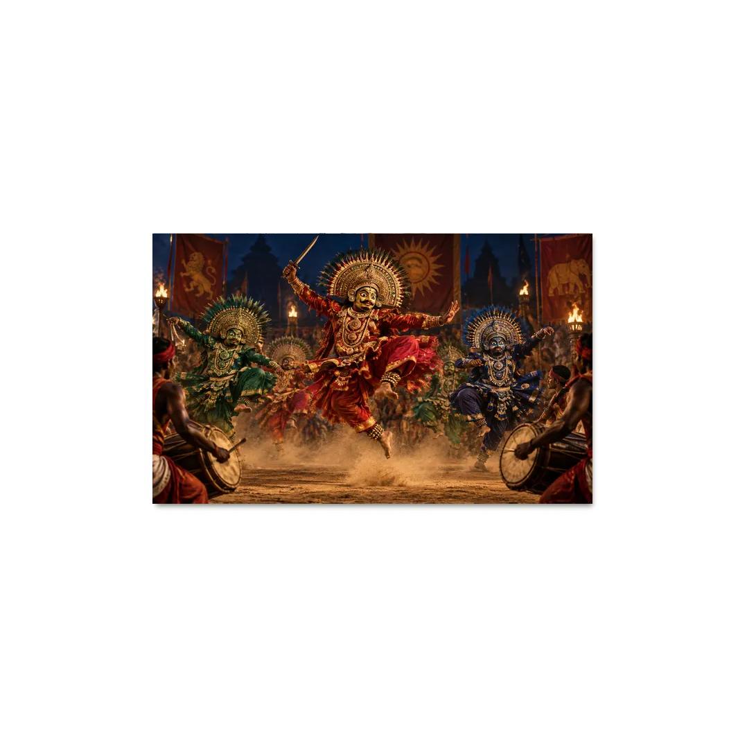 Chhau Masked Martial Dance Of Mythic Valor canvas paintings frame [AI-20046232-ded28745c059]