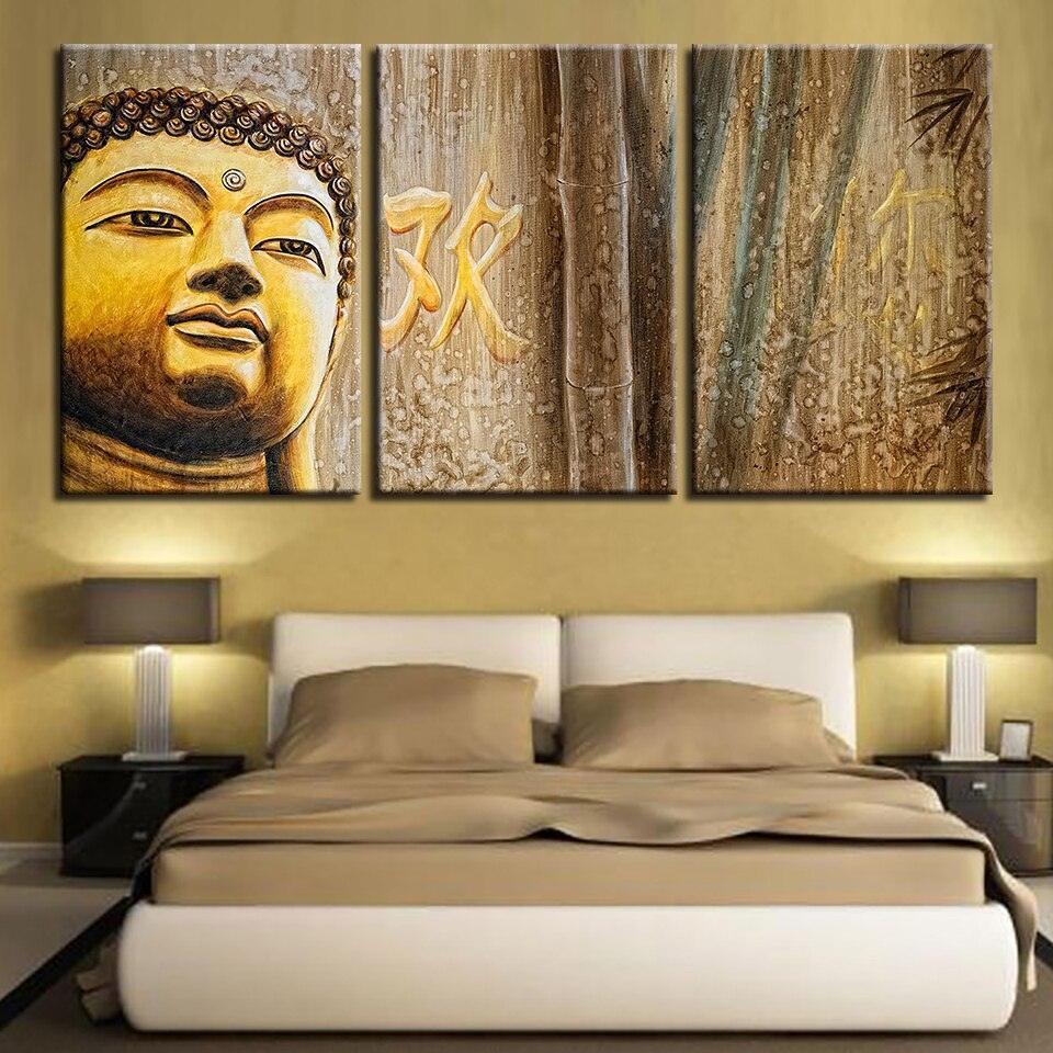 Solemn Meditating 3 Piece HD Multi Panel Canvas Wall Art Frame-Original Frame