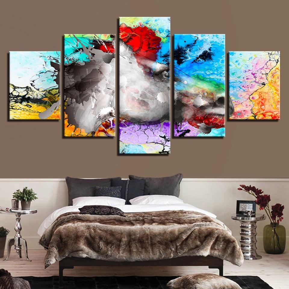 Abstract Horse 5 Piece HD Multi Panel Canvas Wall Art Frame-Original Frame