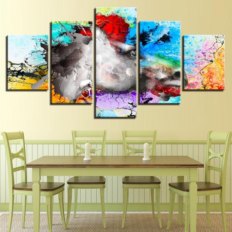 Abstract Horse 5 Piece HD Multi Panel Canvas Wall Art Frame-Original Frame