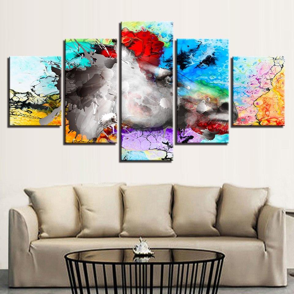 Abstract Horse 5 Piece HD Multi Panel Canvas Wall Art Frame-Original Frame