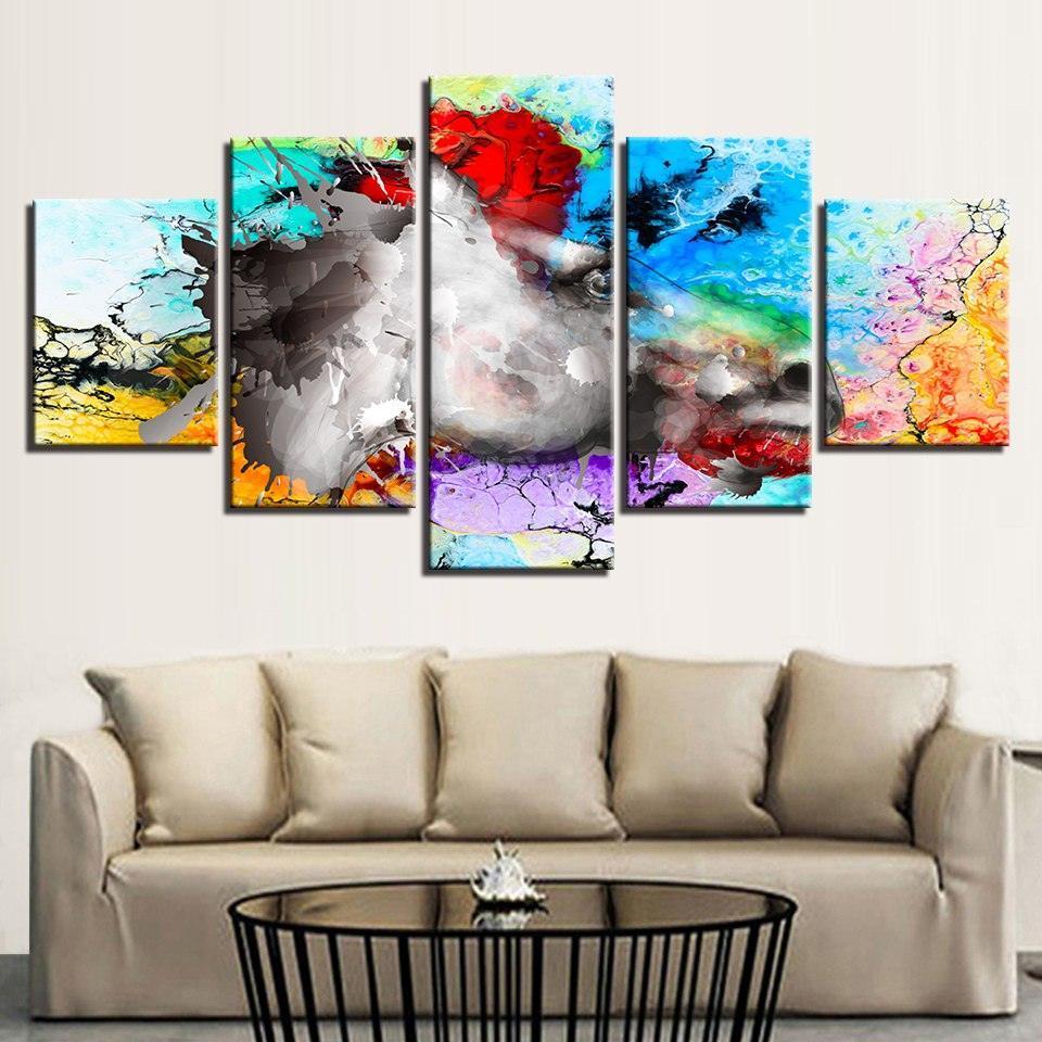 Abstract Horse 5 Piece HD Multi Panel Canvas Wall Art Frame-Original Frame