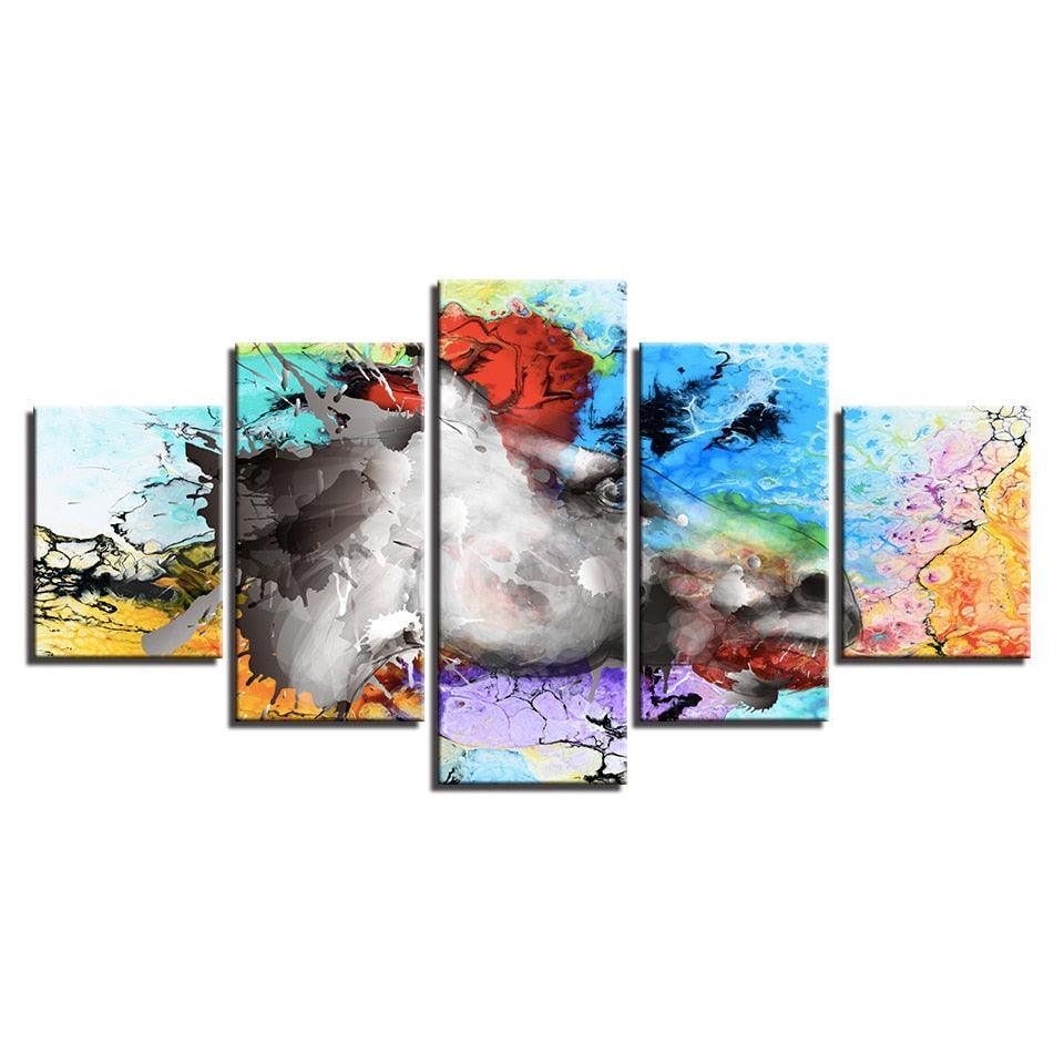 Abstract Horse 5 Piece HD Multi Panel Canvas Wall Art Frame-Original Frame