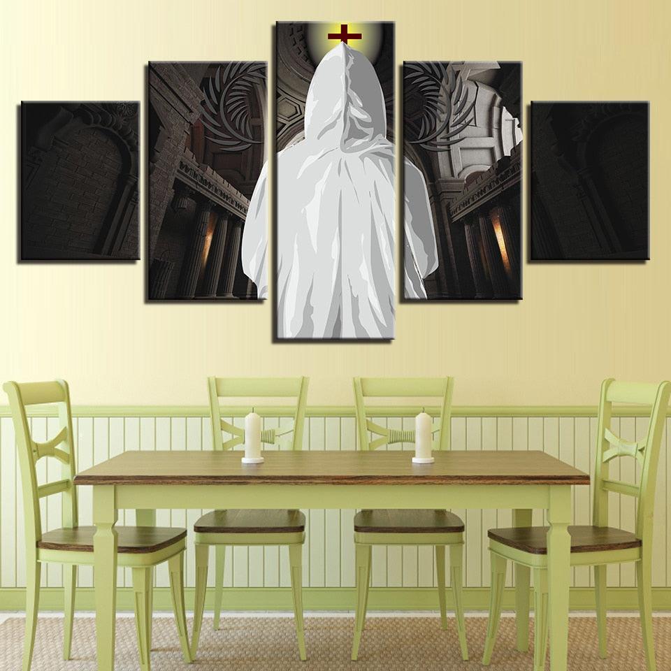 Cross Christian 5 Piece HD Multi Panel Canvas Wall Art Frame-Original Frame