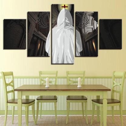 Cross Christian 5 Piece HD Multi Panel Canvas Wall Art Frame-Original Frame