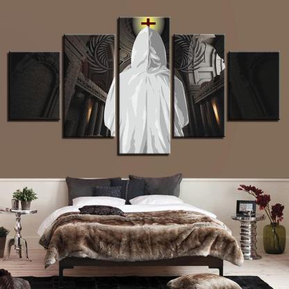 Cross Christian 5 Piece HD Multi Panel Canvas Wall Art Frame-Original Frame