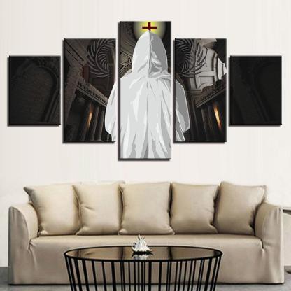 Cross Christian 5 Piece HD Multi Panel Canvas Wall Art Frame-Original Frame