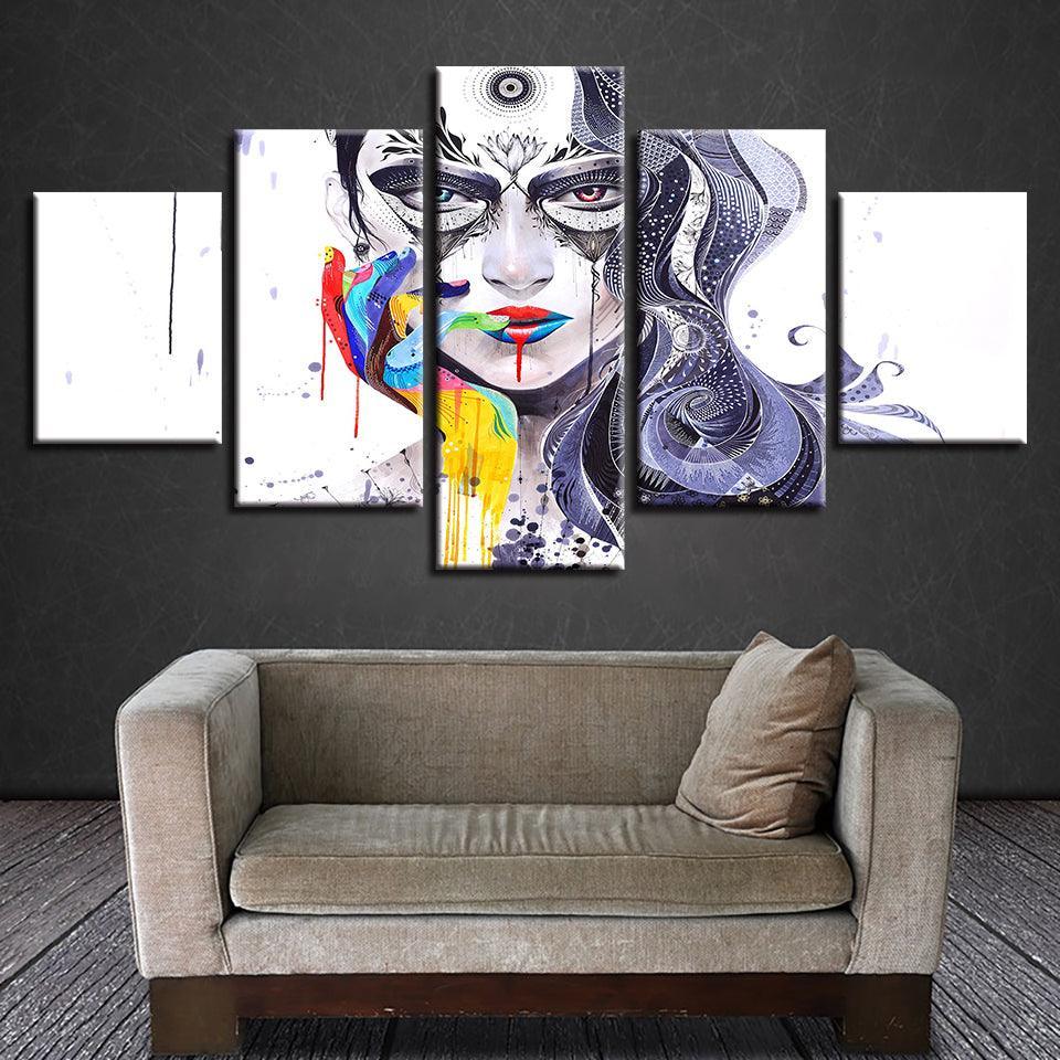 Abstract 5 Piece HD Multi Panel Canvas Wall Art Frame-Original Frame
