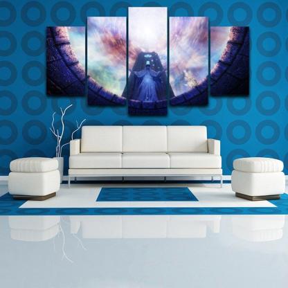 Game Statues  5 Piece HD Multi Panel Canvas Wall Art Frame-Original Frame