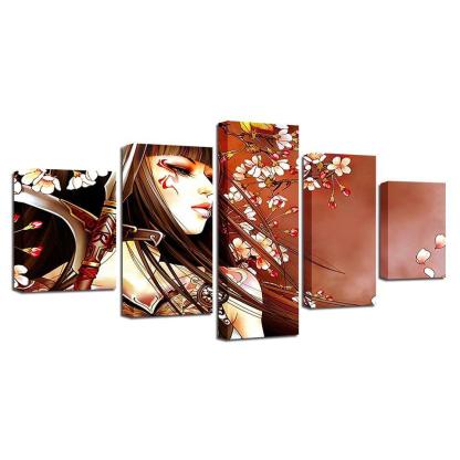 Flower Girl 5 Piece HD Multi Panel Canvas Wall Art Frame-Original Frame