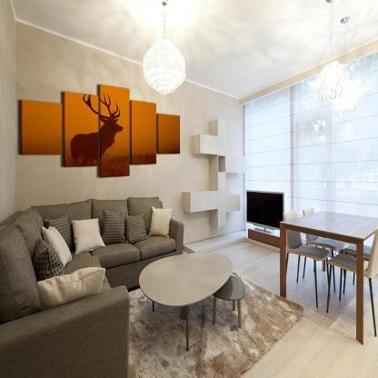 Glorious Deer 5 Piece HD Multi Panel Canvas Wall Art Frame-Original Frame