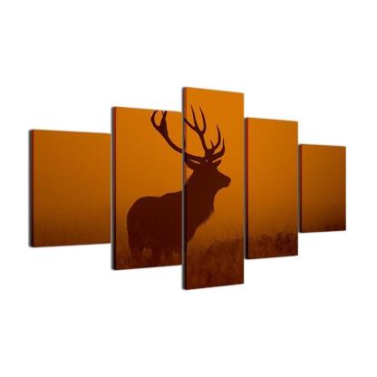 Glorious Deer 5 Piece HD Multi Panel Canvas Wall Art Frame-Original Frame