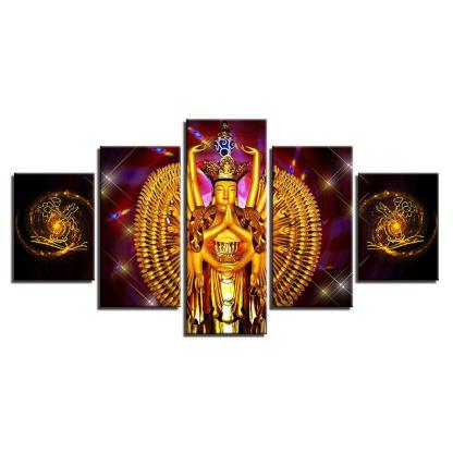 Avalokitesvara Buddha Piece HD Multi Panel Canvas Wall Art Frame-Original Frame