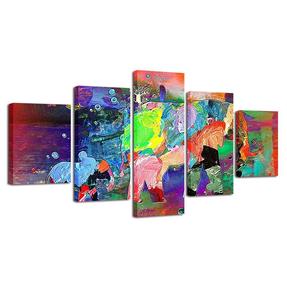 Abstract Expressionist Five-Panel Canvas Art Set-Original Frame