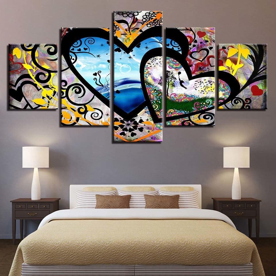 Abstract 5 Piece HD Multi Panel Canvas Wall Art Frame-Original Frame