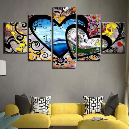 Abstract 5 Piece HD Multi Panel Canvas Wall Art Frame-Original Frame