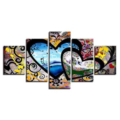 Abstract 5 Piece HD Multi Panel Canvas Wall Art Frame-Original Frame