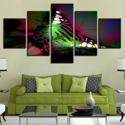 Butterfly 5 Piece HD Multi Panel Canvas Wall Art Frame-Original Frame
