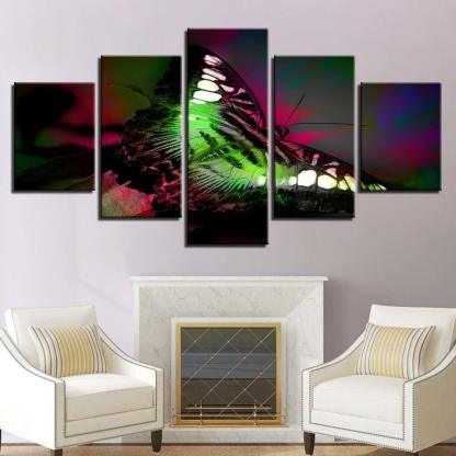 Butterfly 5 Piece HD Multi Panel Canvas Wall Art Frame-Original Frame