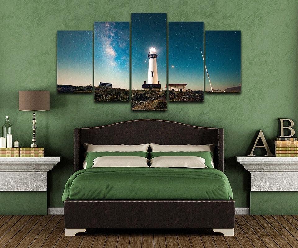 Starry Sky 5 Piece HD Multi Panel Canvas Wall Art Frame-Original Frame