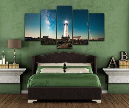 Starry Sky 5 Piece HD Multi Panel Canvas Wall Art Frame-Original Frame