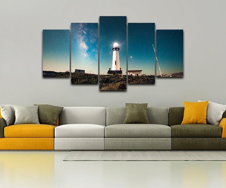 Starry Sky 5 Piece HD Multi Panel Canvas Wall Art Frame-Original Frame
