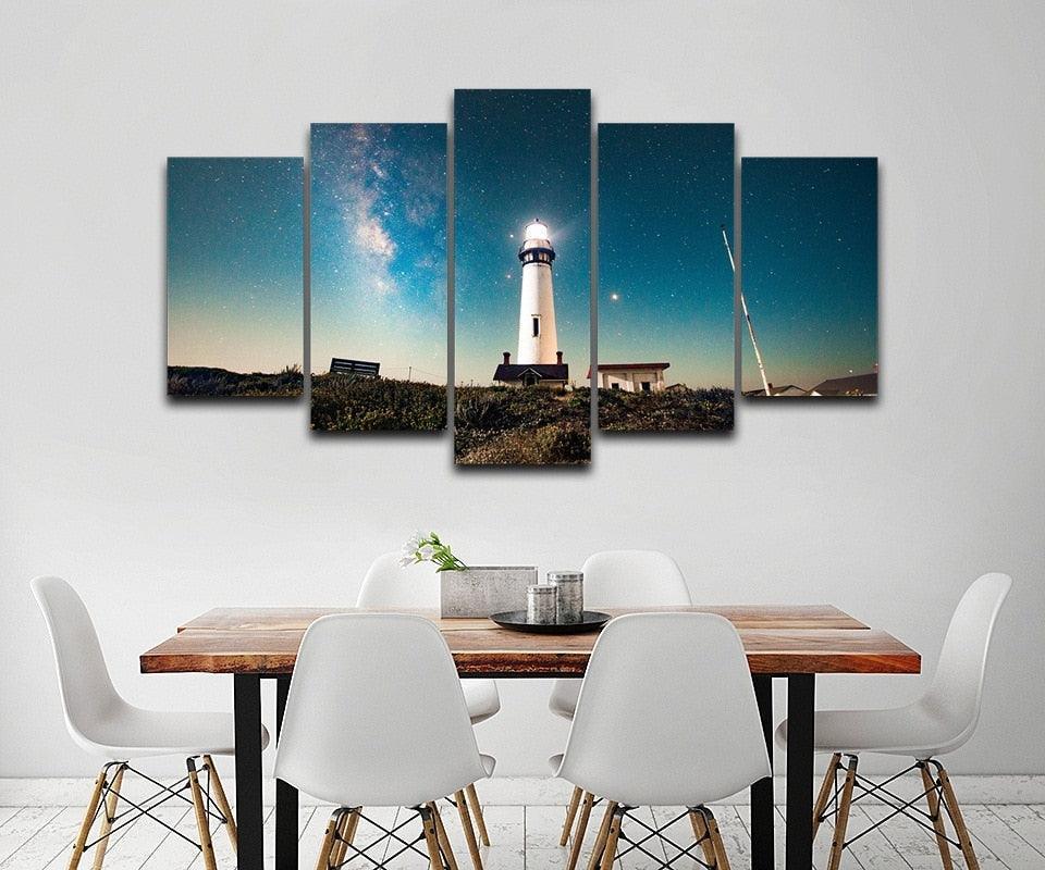 Starry Sky 5 Piece HD Multi Panel Canvas Wall Art Frame-Original Frame