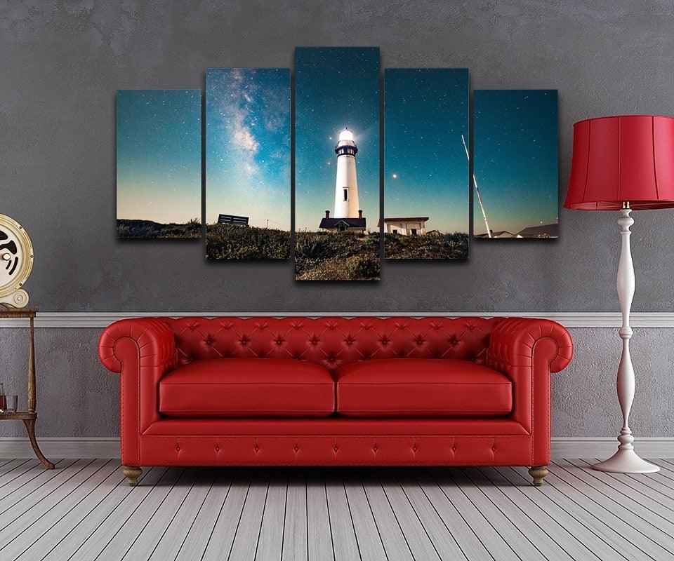 Starry Sky 5 Piece HD Multi Panel Canvas Wall Art Frame-Original Frame