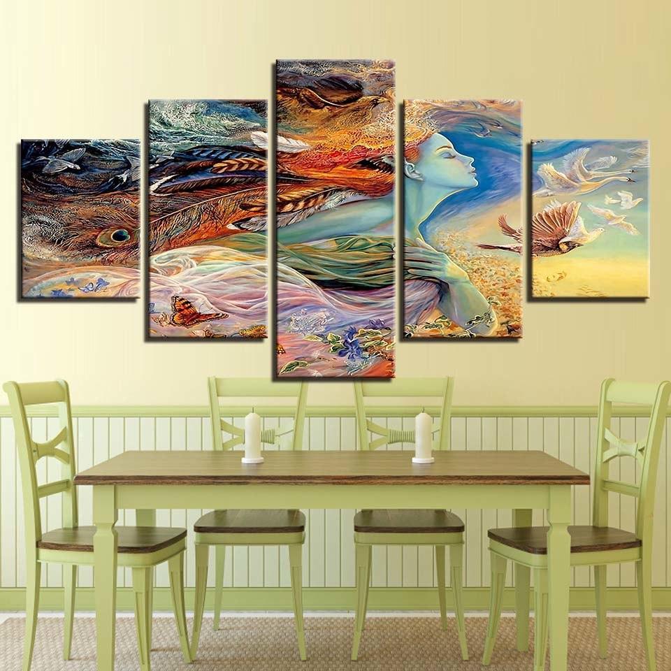 Vibrant 5 Piece HD Multi Panel Canvas Wall Artwork Frame-Original Frame