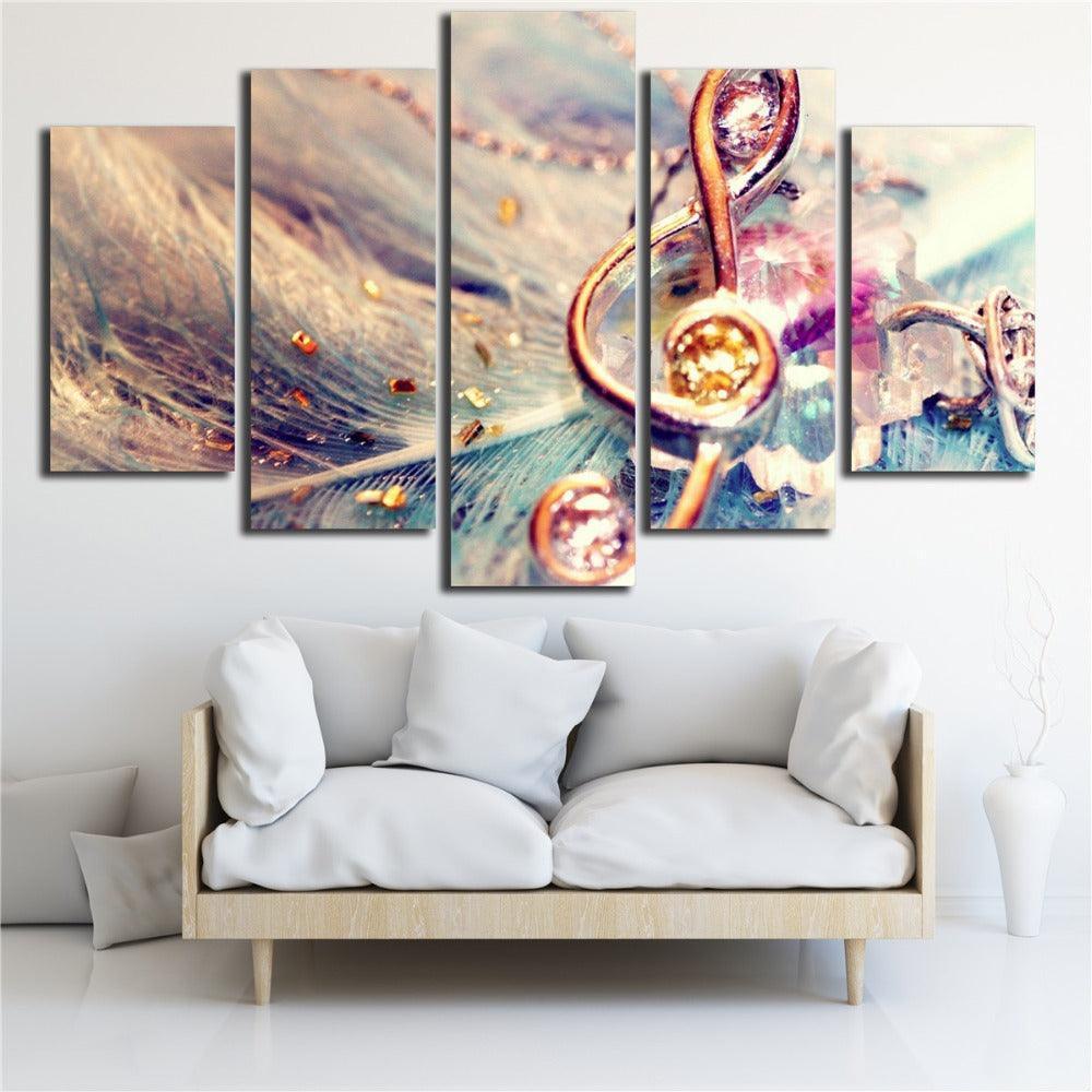 Melodic Harmony Five-Panel Canvas Set-Original Frame