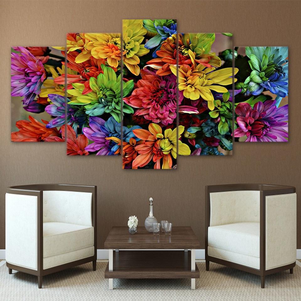 Multi-Color 5 Piece HD Multi Panel Canvas Wall Art Frame-Original Frame