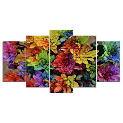 Multi-Color 5 Piece HD Multi Panel Canvas Wall Art Frame-Original Frame