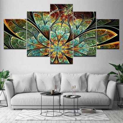 Wonder Flower 5 Piece HD Multi Panel Canvas Wall Art-Original Frame