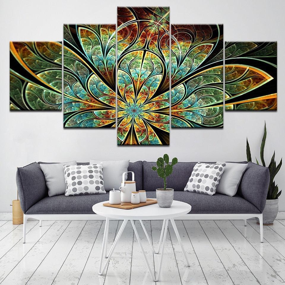 Wonder Flower 5 Piece HD Multi Panel Canvas Wall Art-Original Frame