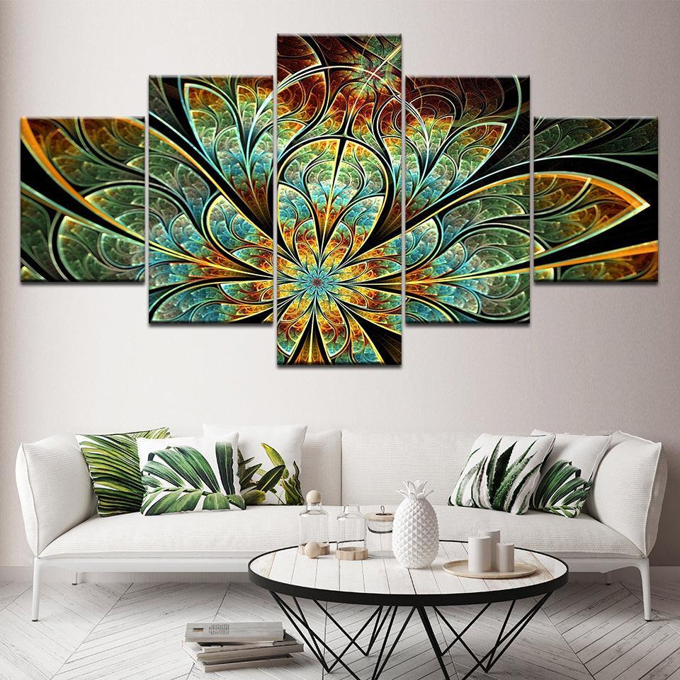Wonder Flower 5 Piece HD Multi Panel Canvas Wall Art-Original Frame
