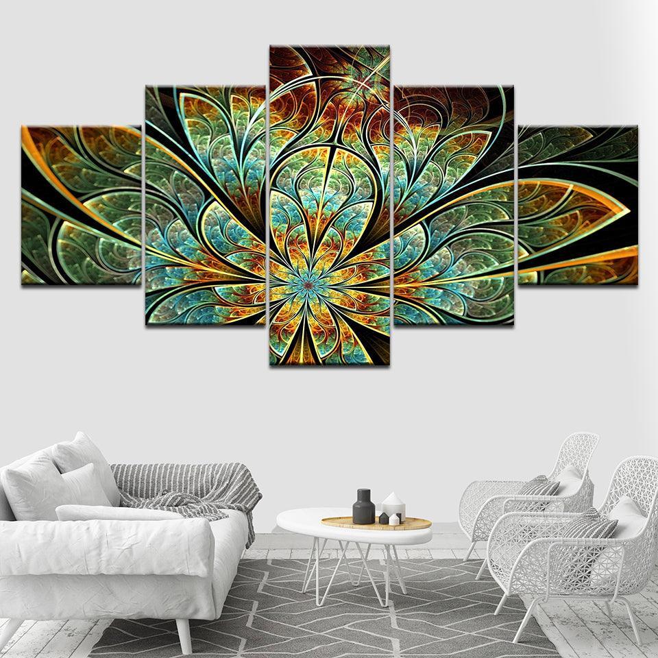 Wonder Flower 5 Piece HD Multi Panel Canvas Wall Art-Original Frame