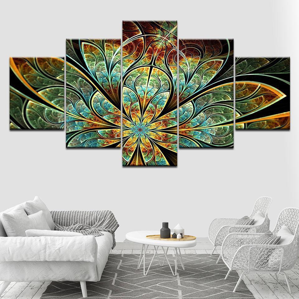 Wonder Flower 5 Piece HD Multi Panel Canvas Wall Art-Original Frame