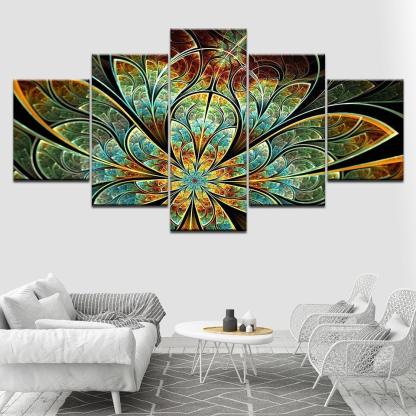 Wonder Flower 5 Piece HD Multi Panel Canvas Wall Art-Original Frame