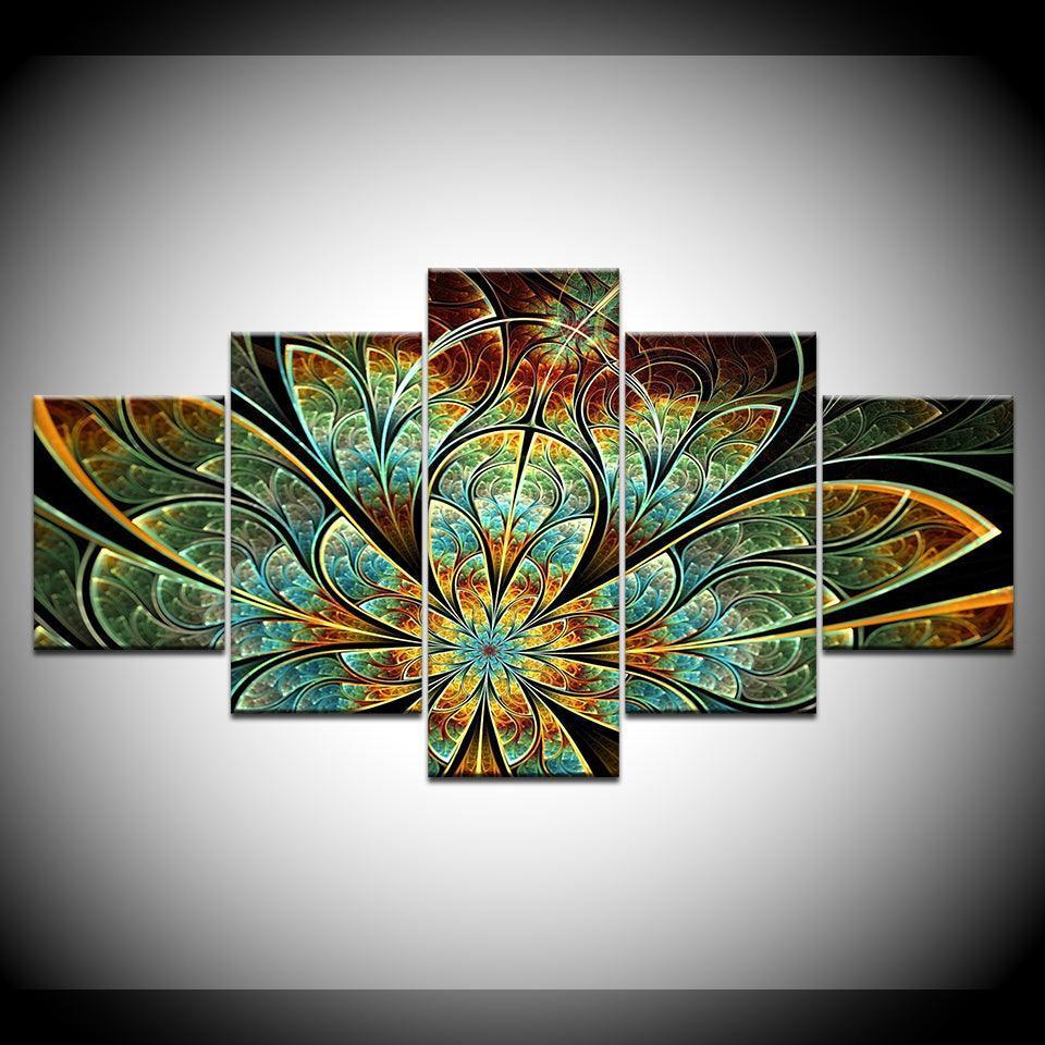 Wonder Flower 5 Piece HD Multi Panel Canvas Wall Art-Original Frame