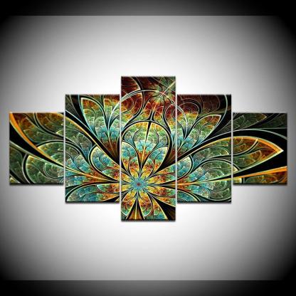 Wonder Flower 5 Piece HD Multi Panel Canvas Wall Art-Original Frame