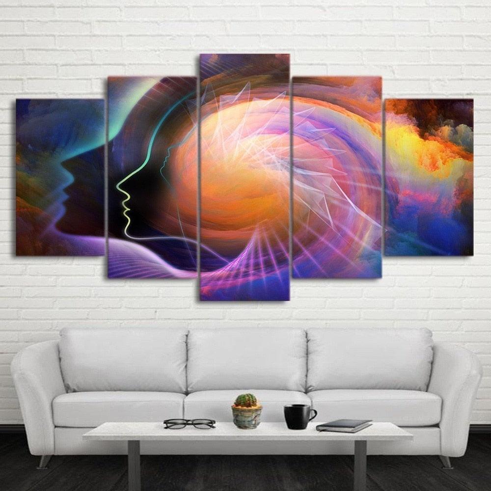 Knowledge 5 Piece HD Multi Panel Canvas Wall Art Frame-Original Frame