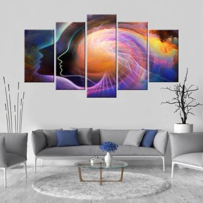 Knowledge 5 Piece HD Multi Panel Canvas Wall Art Frame-Original Frame