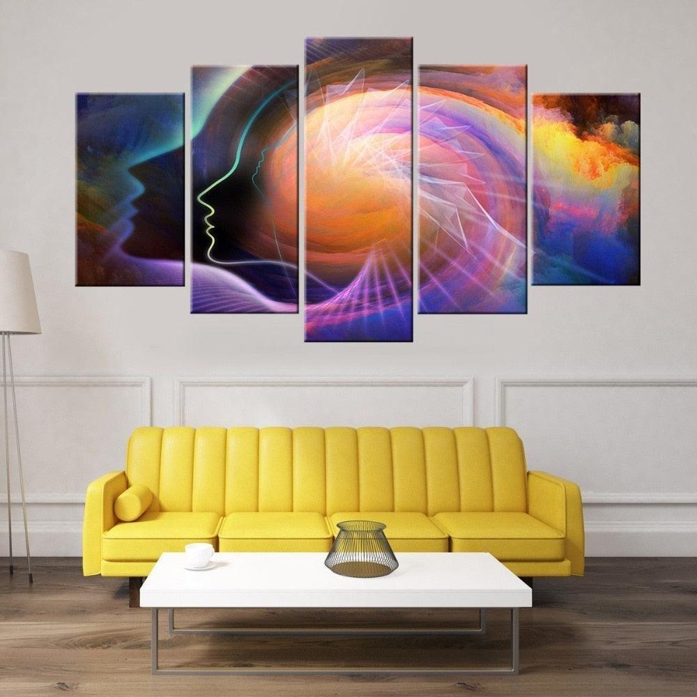 Knowledge 5 Piece HD Multi Panel Canvas Wall Art Frame-Original Frame