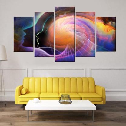 Knowledge 5 Piece HD Multi Panel Canvas Wall Art Frame-Original Frame