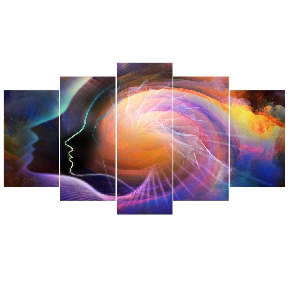 Knowledge 5 Piece HD Multi Panel Canvas Wall Art Frame-Original Frame