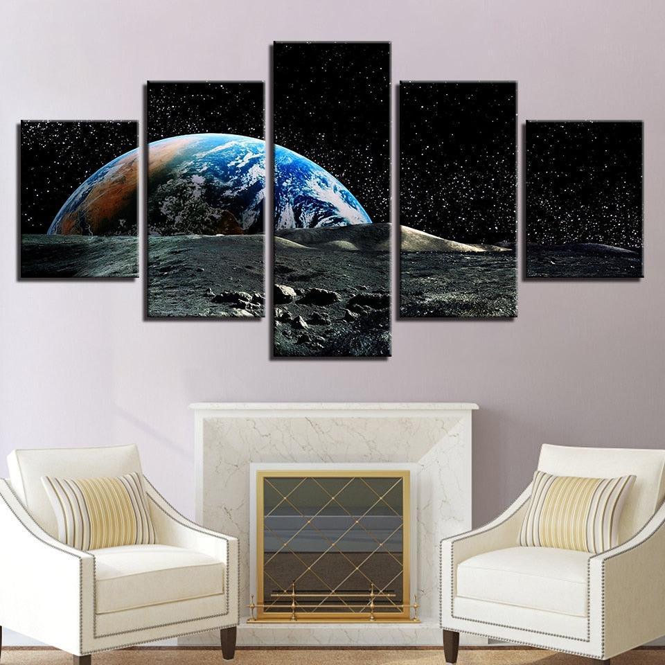 Earth Surface 5 Piece HD Multi Panel Canvas Wall Art Frame-Original Frame