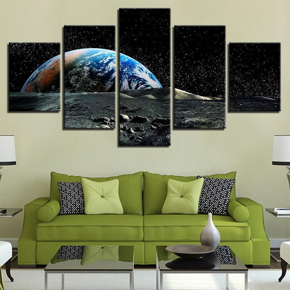 Earth Surface 5 Piece HD Multi Panel Canvas Wall Art Frame-Original Frame