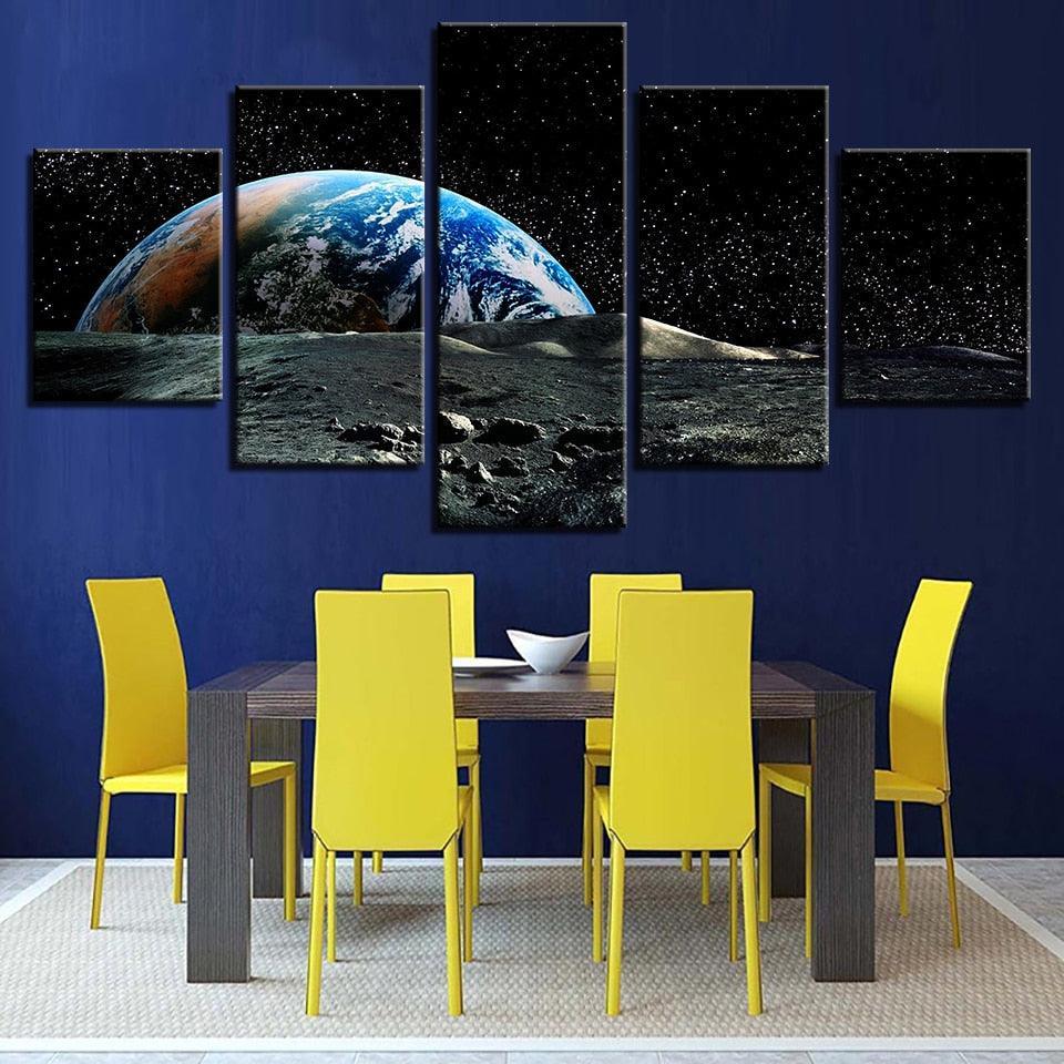 Earth Surface 5 Piece HD Multi Panel Canvas Wall Art Frame-Original Frame