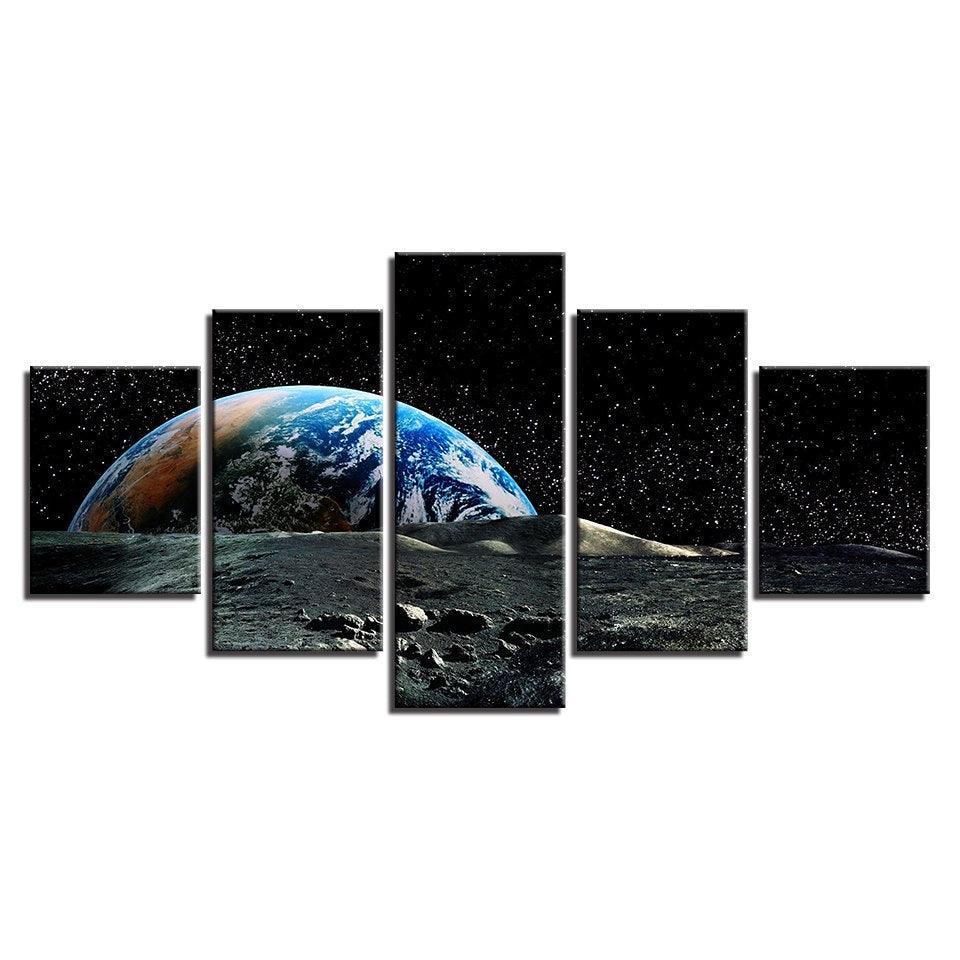 Earth Surface 5 Piece HD Multi Panel Canvas Wall Art Frame-Original Frame